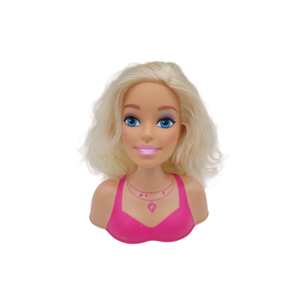 Mattel Barbie 8" Styling Head Bust Blonde Hair Pink Top Just Play 2011 Figure
